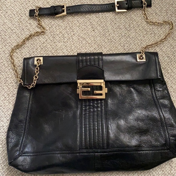 Fendi Handbags - Black leather authentic Fendi bag